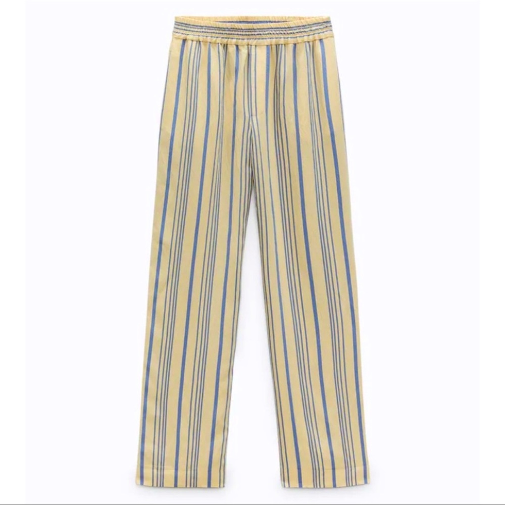 Zara high waited stripped flowy pants